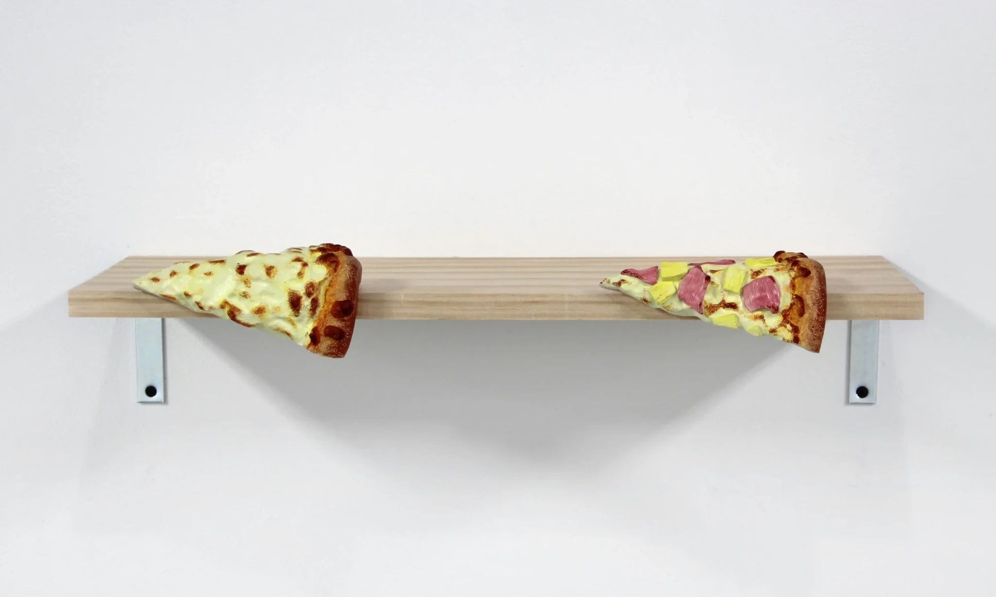 Bent Dominoes Hawaiian Pizza Slice &amp; Bent Dominoes Cheese Pizza Slice